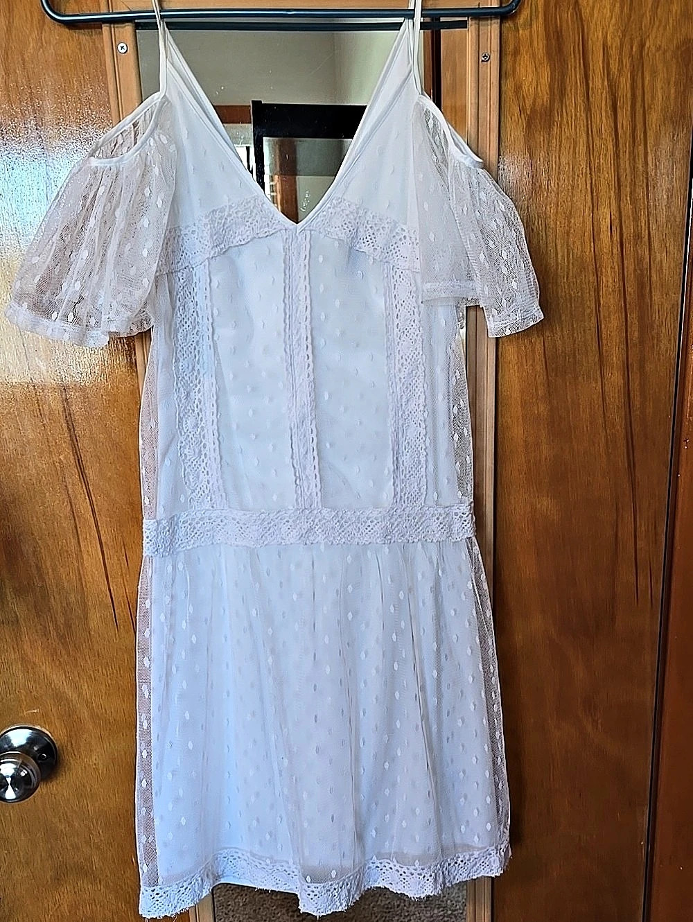 Disney Pirates of the Caribbean White Polka Dot Mini Dress Size Medium Like New